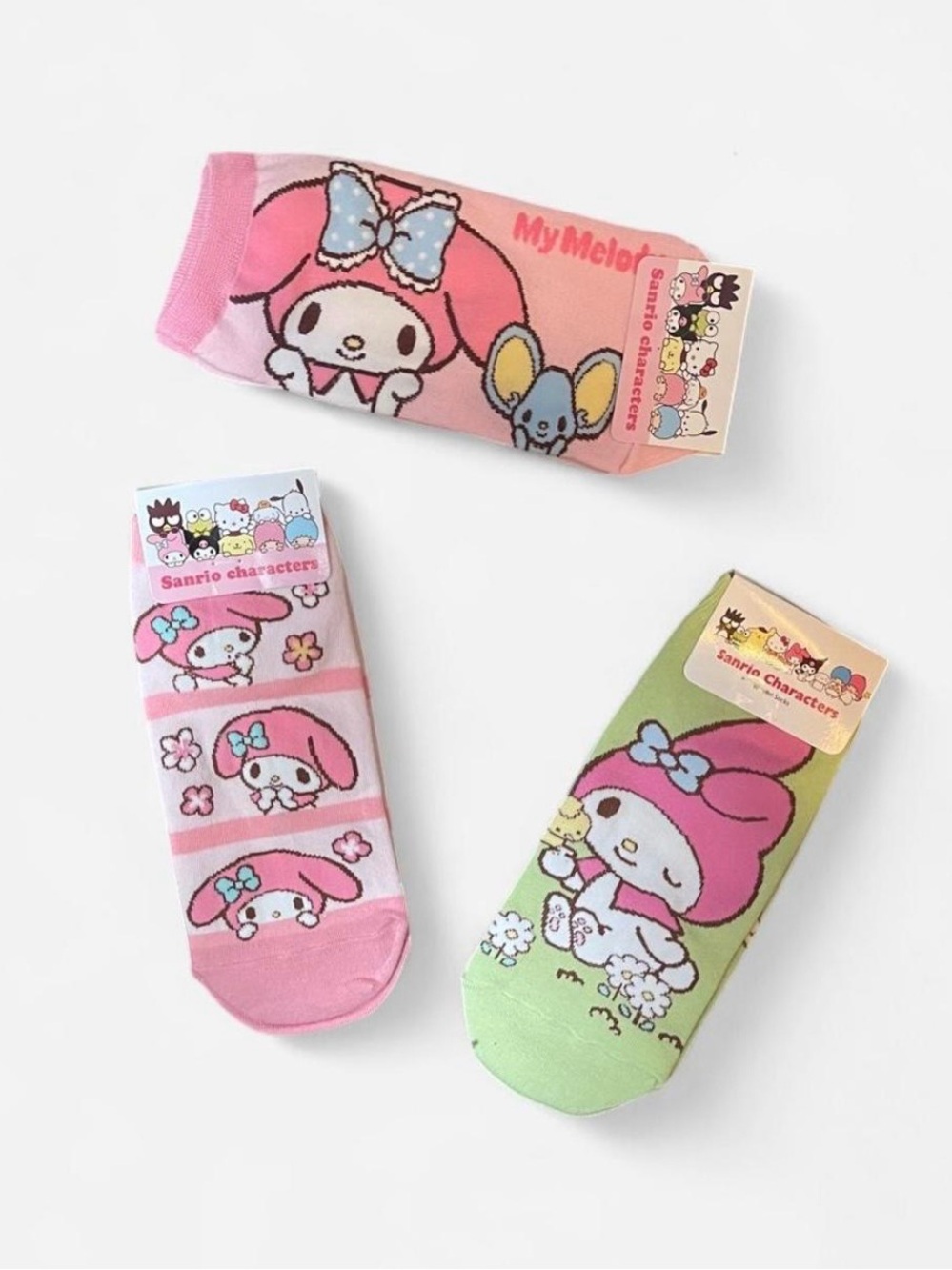 Sanrio My Melody socks. Bundle set of 3. Made in Korea.